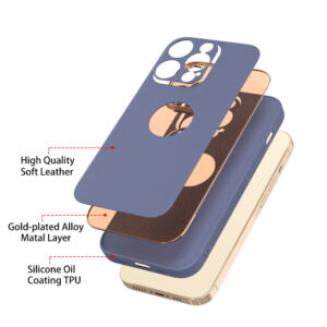 iPhone 14 Pro Logo View Leather Case