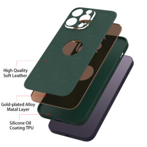 iPhone 14 Pro Max Logo View Leather Case